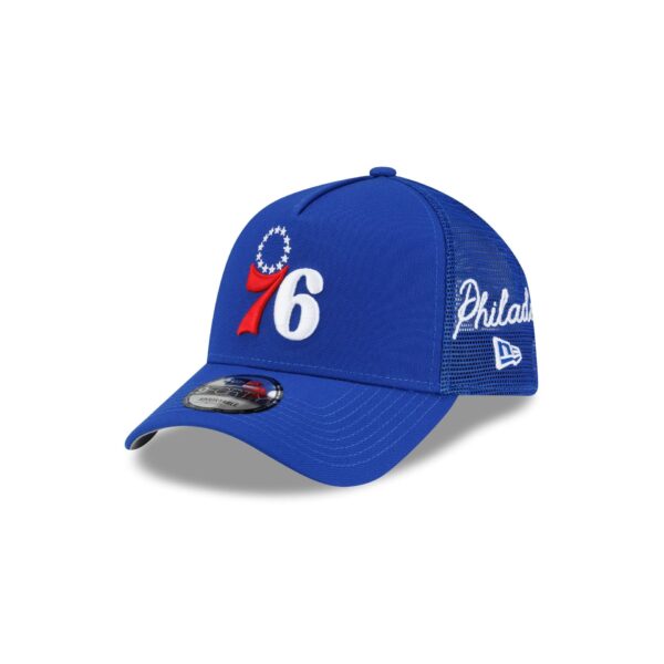 Philadelphia 76ers Side Script 9FORTY A-Frame Trucker Hat