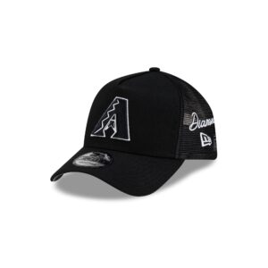 Arizona Diamondbacks Side Script Black 9FORTY A-Frame Trucker Hat