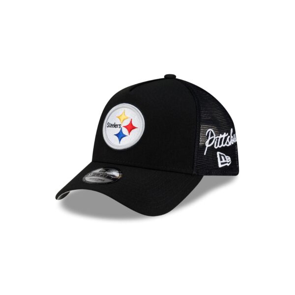 Pittsburgh Steelers Side Script 9FORTY A-Frame Trucker Hat